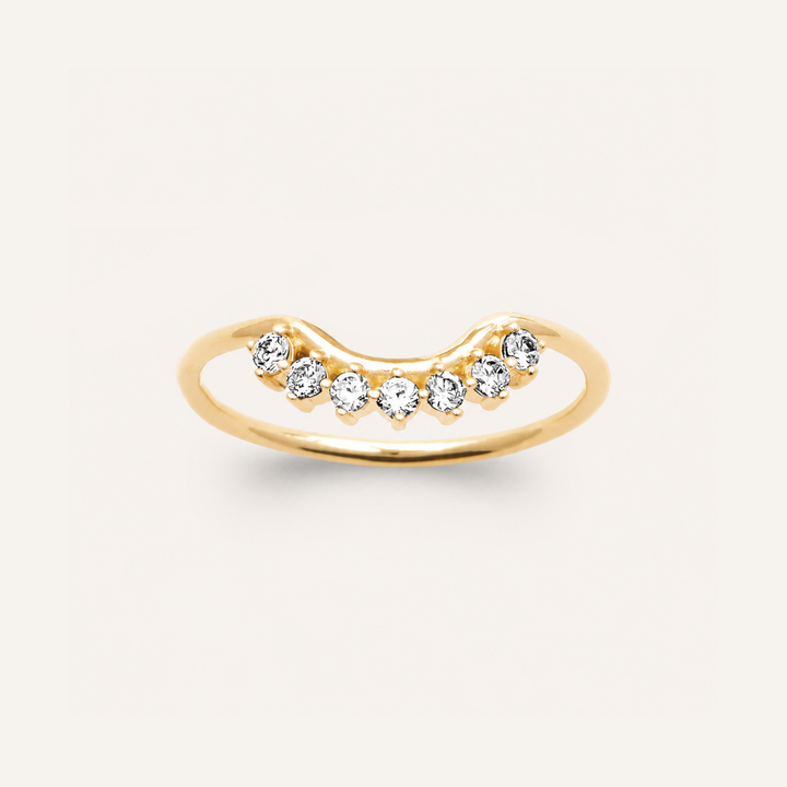 Bague empilable couronne en plaqué or 3 microns 18k
