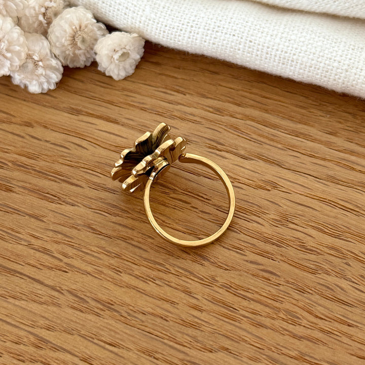Anillo «Flor» de acero