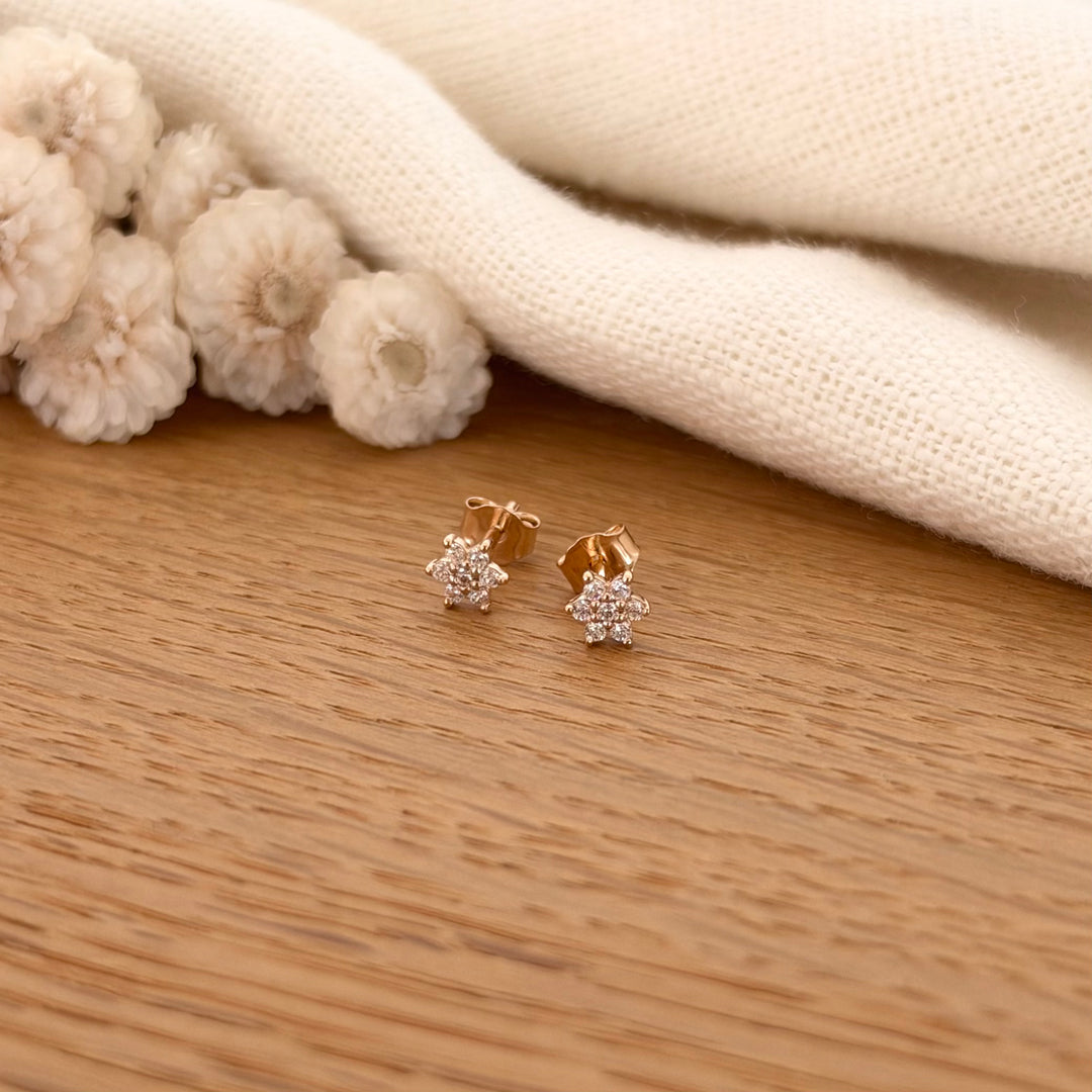 Boucles d'oreilles étoile en plaqué or 3 microns 18 carats