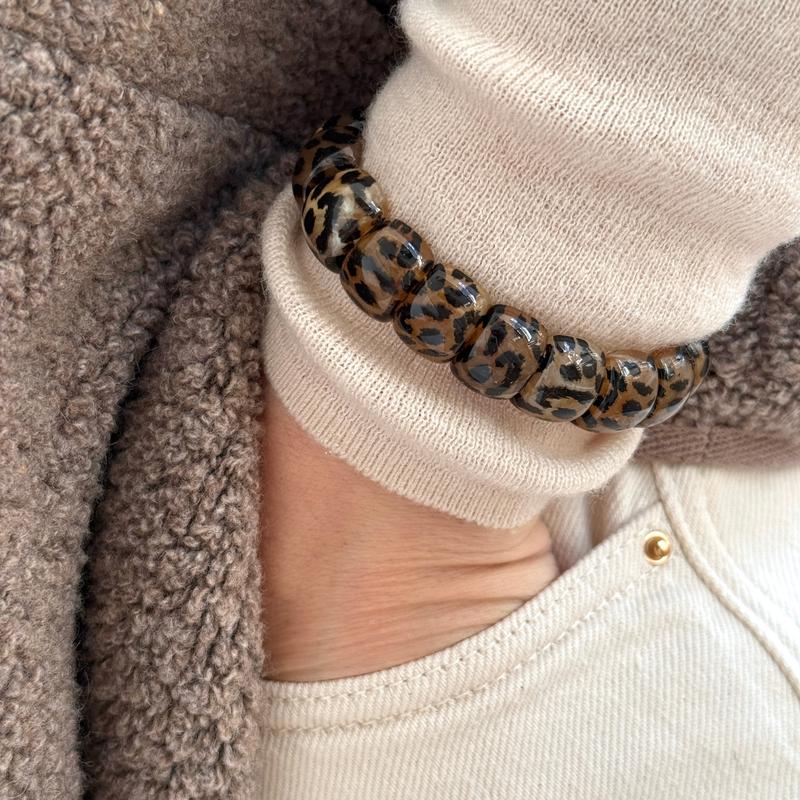 "Alia" Leopard-Print Bracelet - Bracelet -Instants Plaisirs • Jewelry -Instants Plaisirs | Jewelry