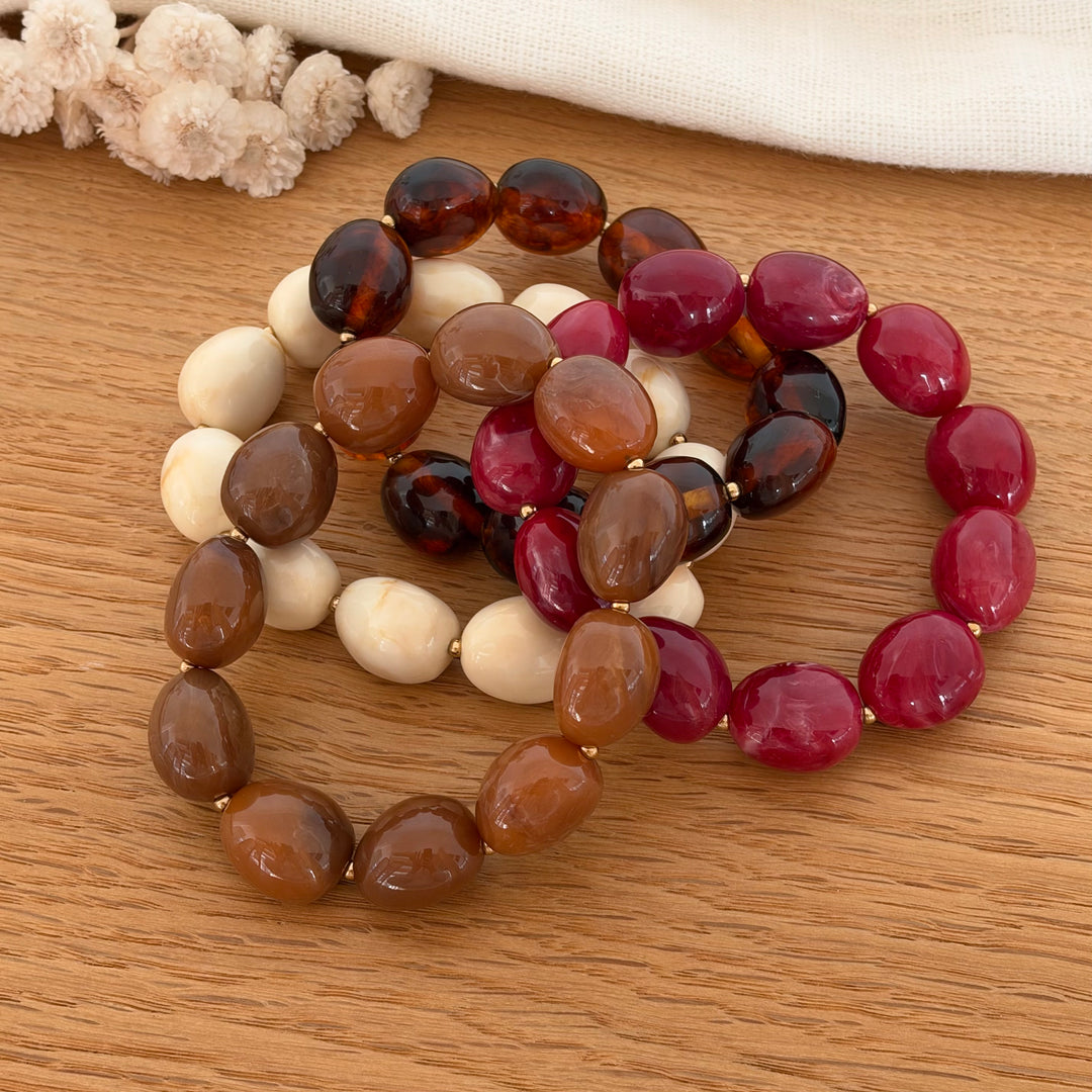 Bracelet en perles de résine aux couleurs d&