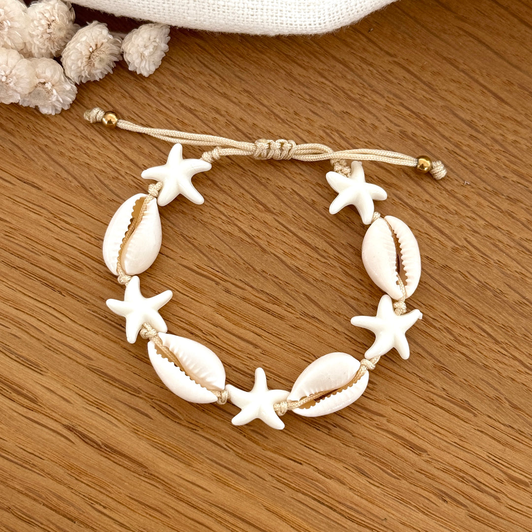 Armband mit Muschelperlen und Seestern 