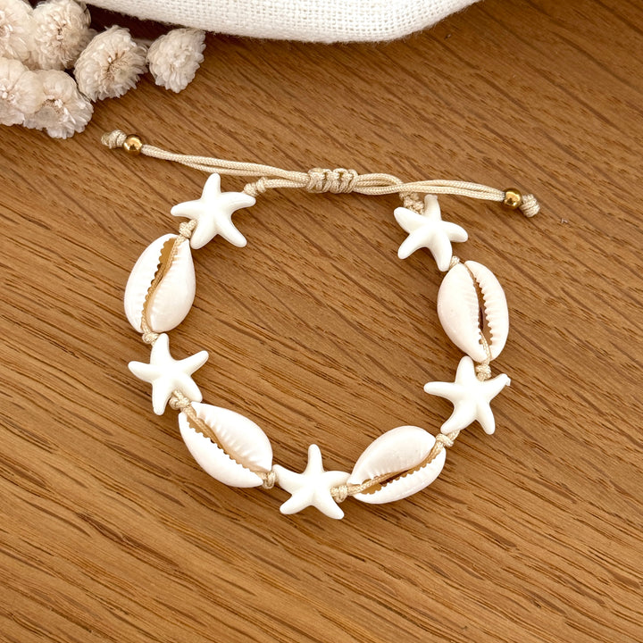 Armband mit Muschelperlen und Seestern 