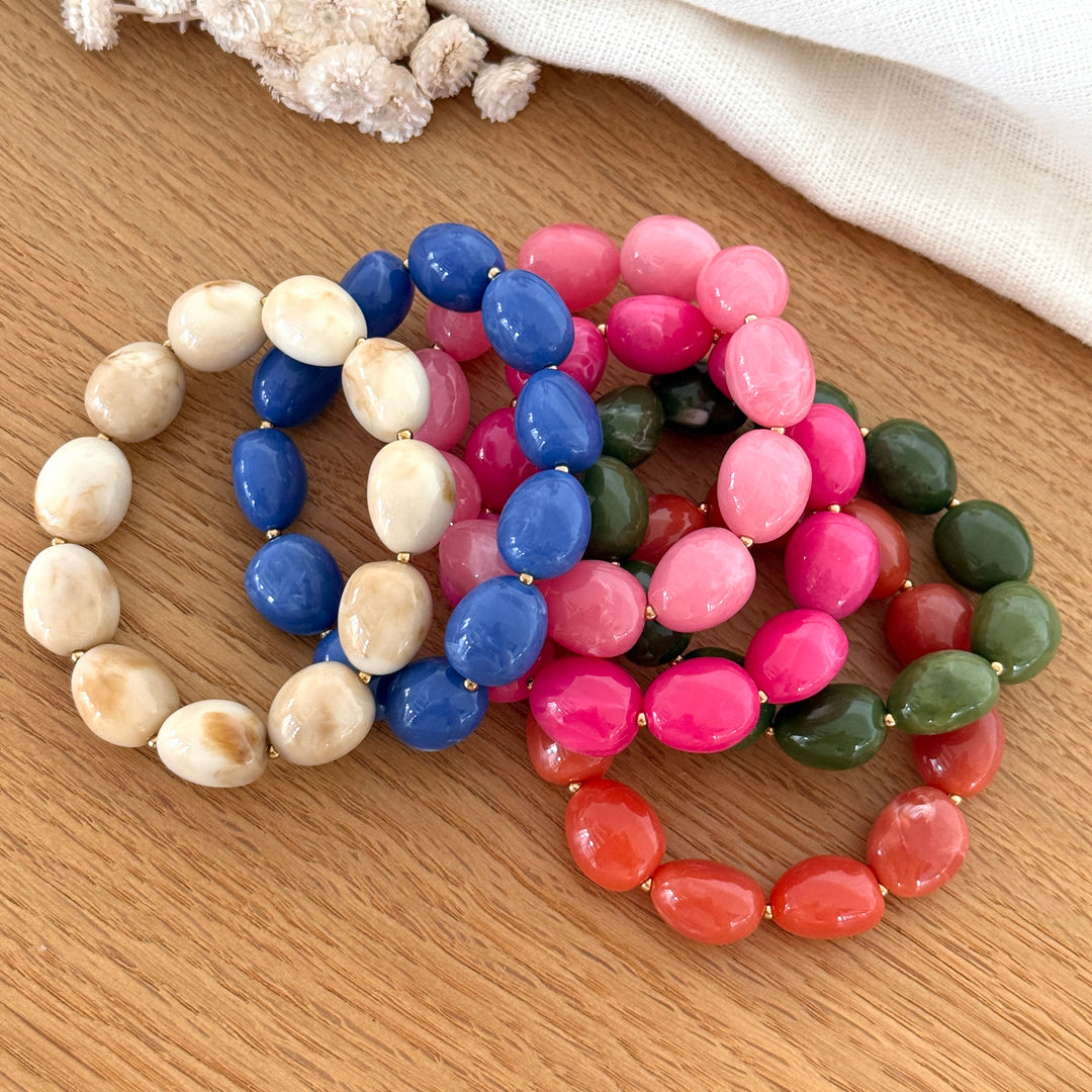 Bracelets Clara en résine colorés
