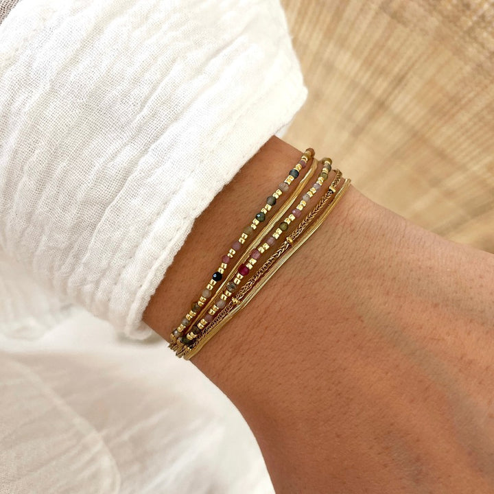 "Milo" Tourmaline and Steel Bracelet - Bracelets -Instants Plaisirs • Jewelry -Instants Plaisirs | Jewelry