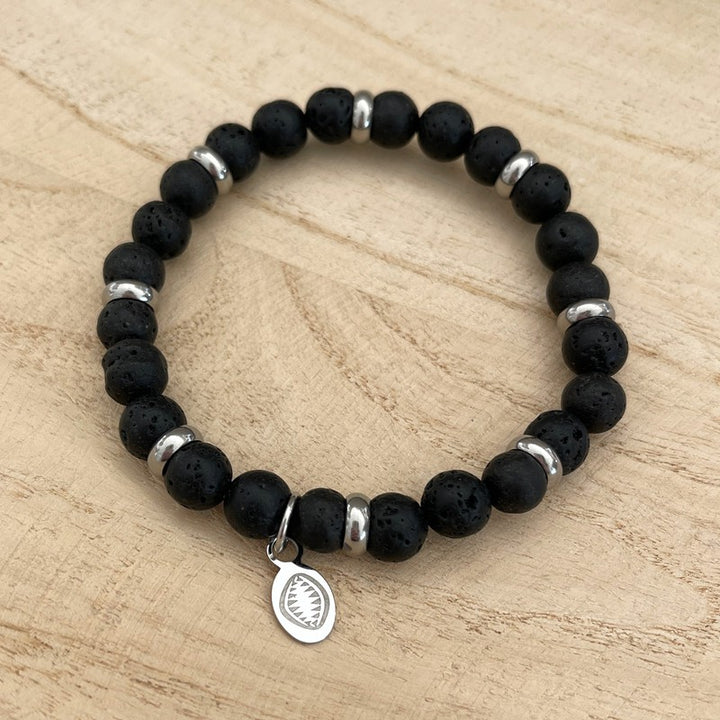 "Peter" Lava Stone and Steel Bracelet - Bracelet - Moments of Joy -Instants Plaisirs | Jewelry