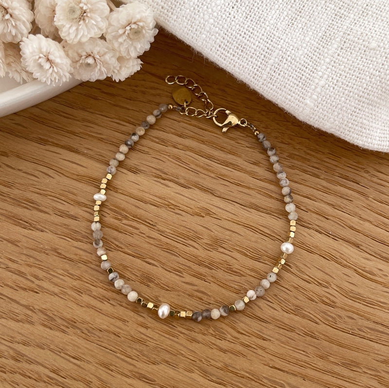 "Wallis" Steel Jasper Bracelet - Bracelets -Instants Plaisirs • Jewelry -Instants Plaisirs | Jewelry