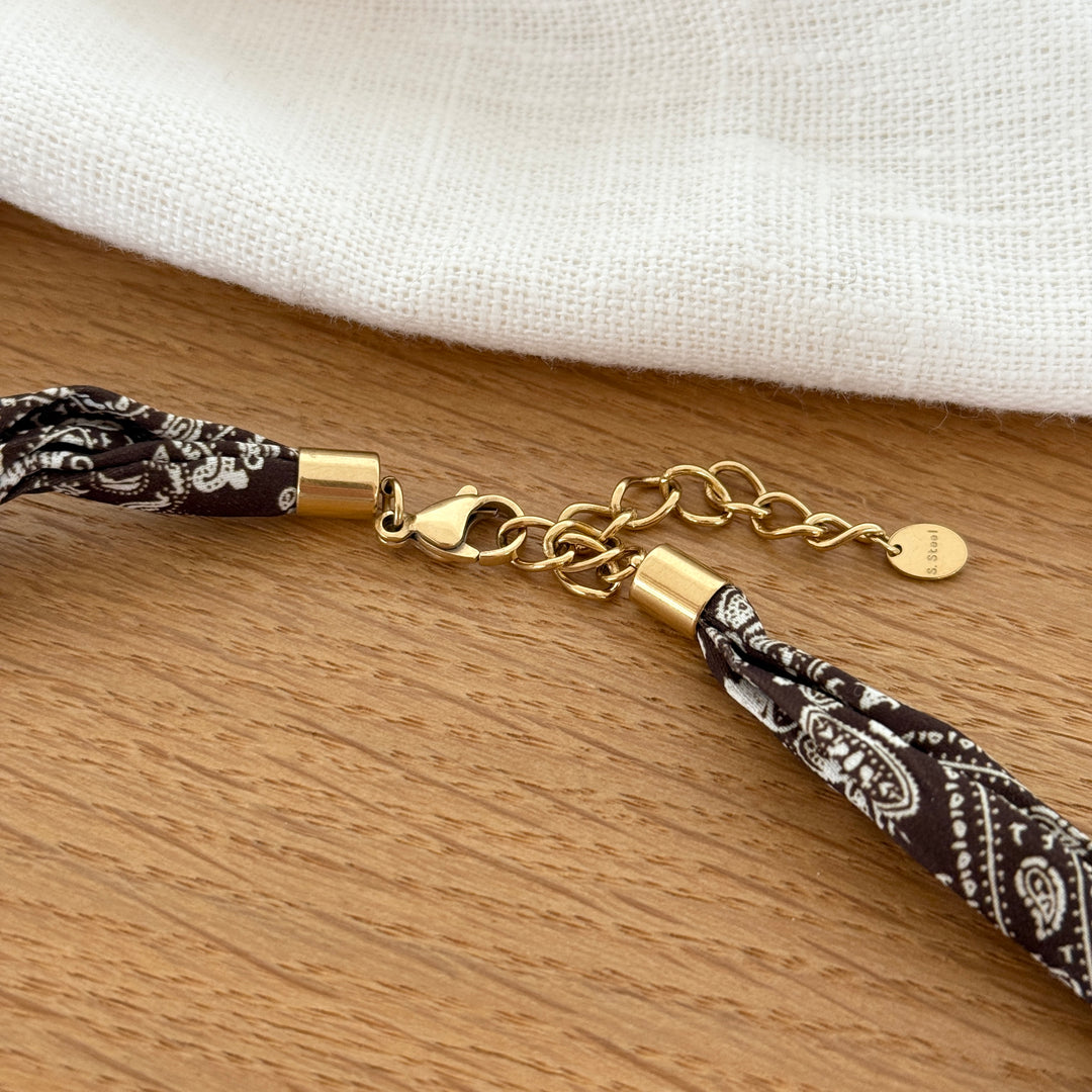 Collier foulard "Charline" acier