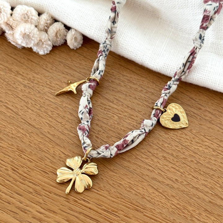 Collier foulard "Hana" acier