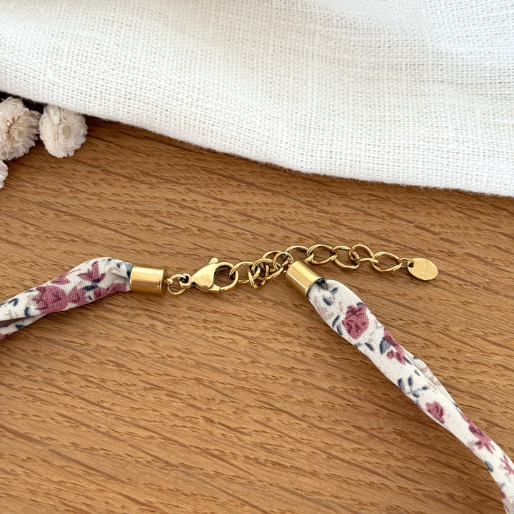 Collier foulard "Hana" acier
