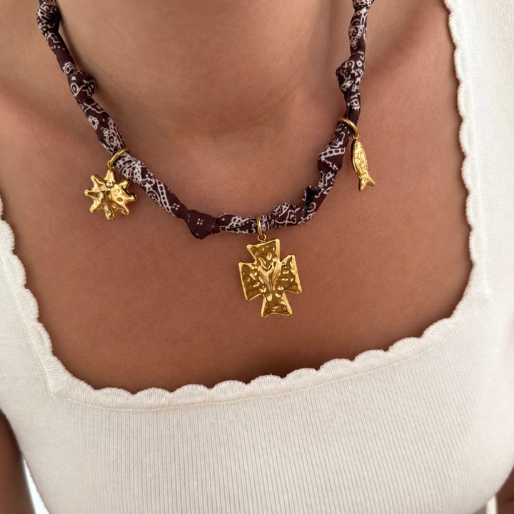 Collier bandana "Rick" acier