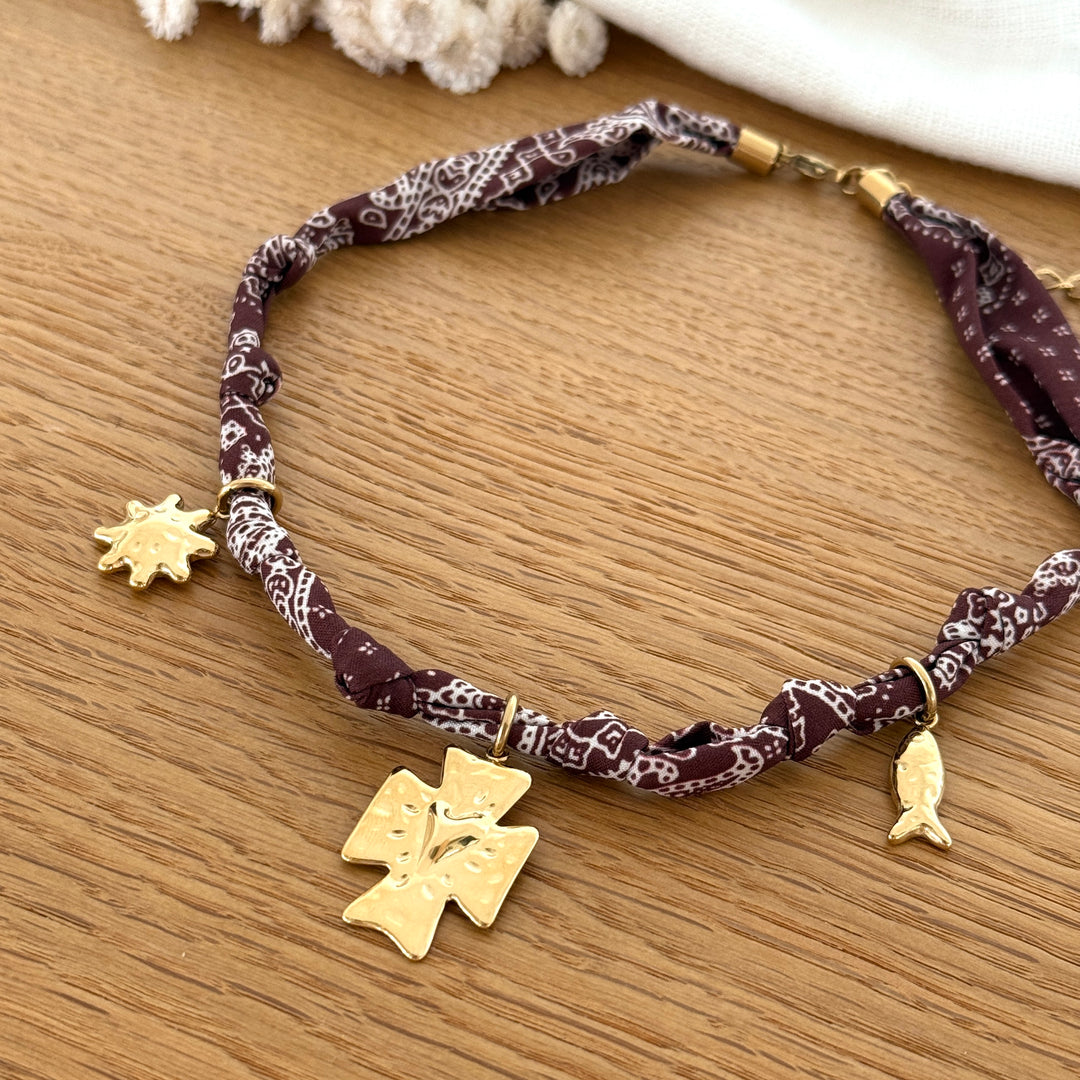Collier bandana "Rick" acier