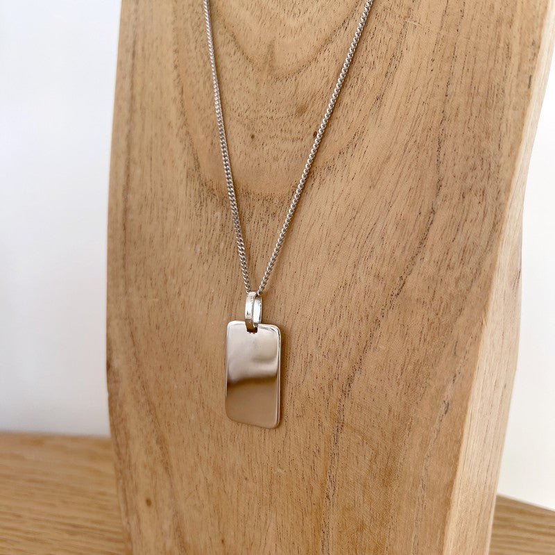 Collier "Riley" argent-Colliers-instants-plaisirs-Chaîne 50cm-Sans Gravure-Instants Plaisirs | Bijoux