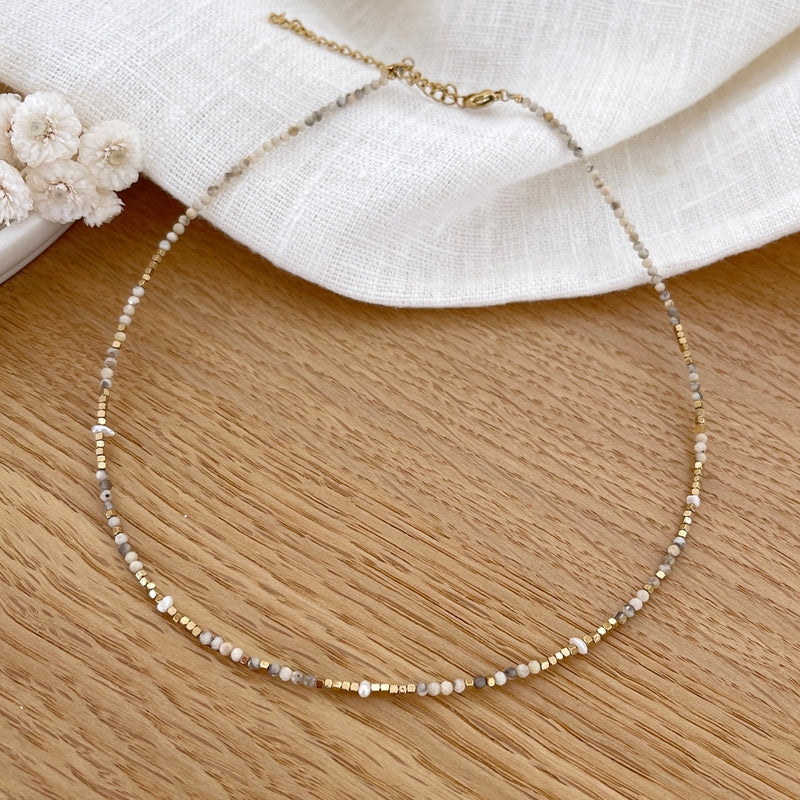 Collier "Wallis" jaspe acier-Colliers-Instants Plaisirs • Bijoux-Instants Plaisirs | Bijoux