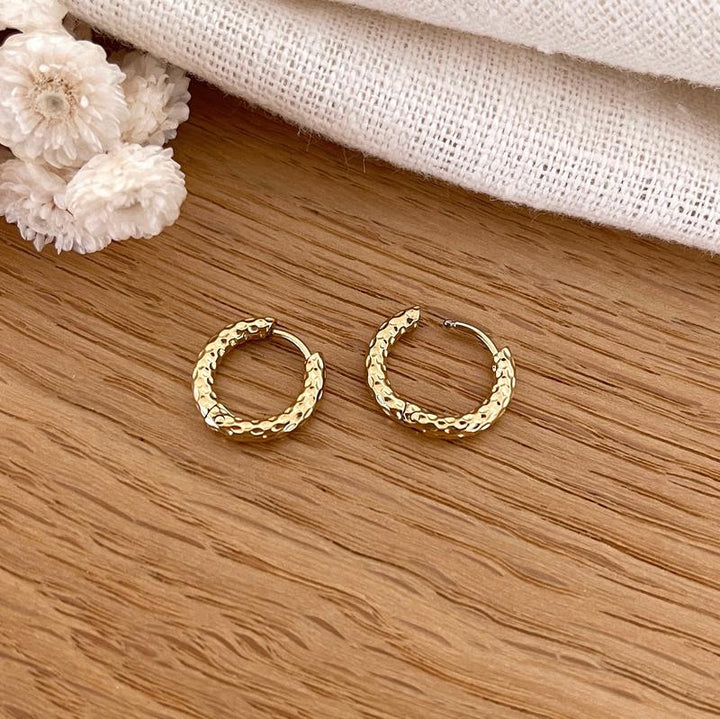 Créoles "Kesya" acier-Boucles d&