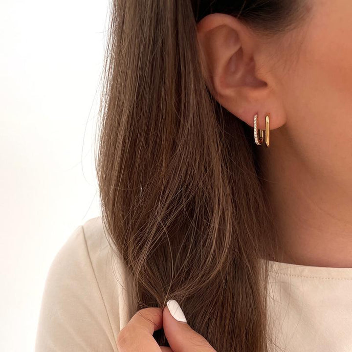 Créoles "Rina" plaqué or-Boucles d&