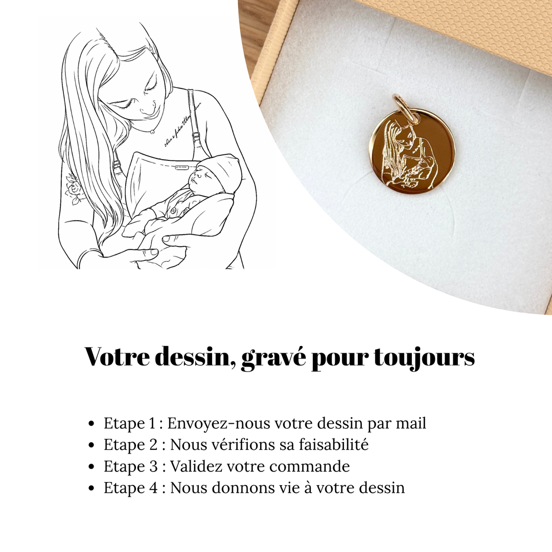 Colgante «Medalla de 1,5 cm» chapado en oro