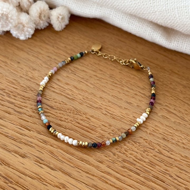 Bracelet "Dalia" tourmaline acier