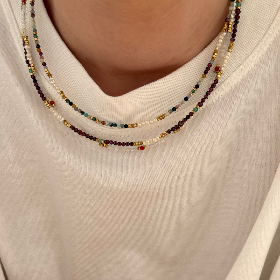 Collier "Dalia" tourmaline acier