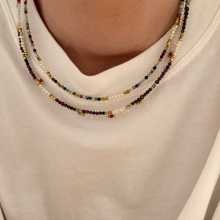 Collier "Dalia" tourmaline acier