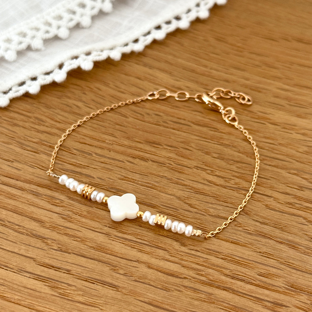 Bracelet "Felicie" nacre plaqué or