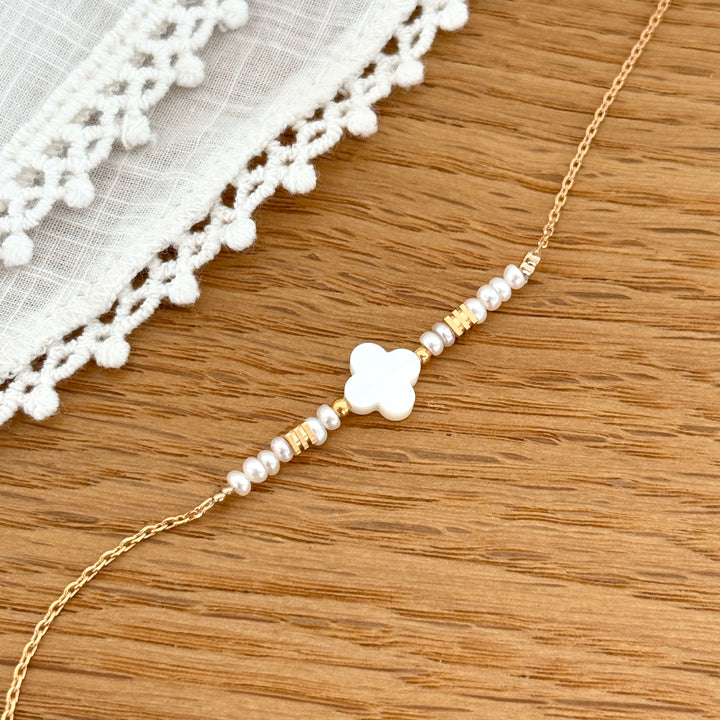 Bracelet "Felicie" nacre plaqué or