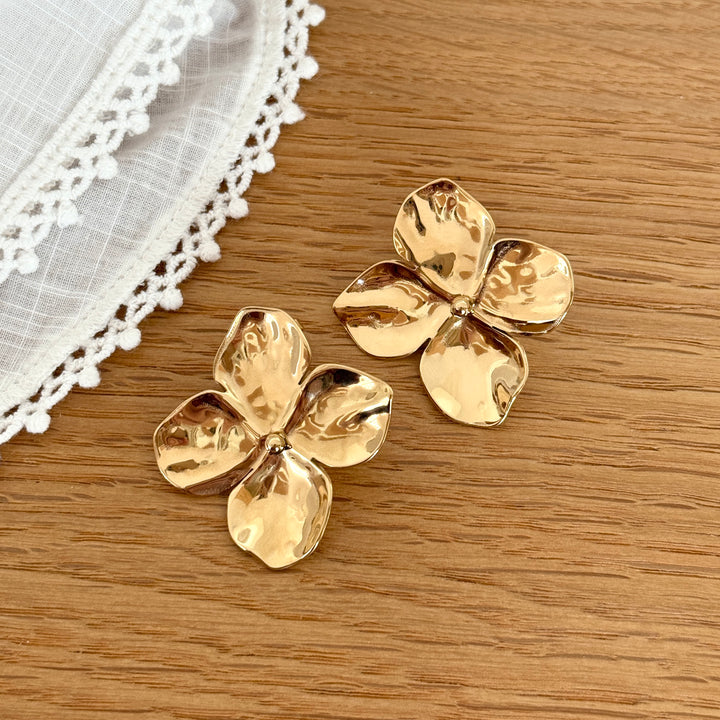 Boucles d'oreilles "Flore" acier