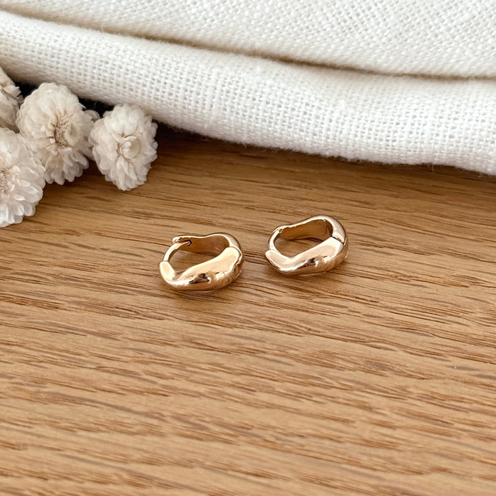 Mini créoles "Danae" plaqué or