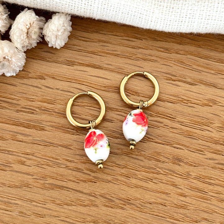 Créoles "Blossom" acier