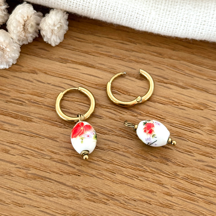 Créoles "Blossom" acier