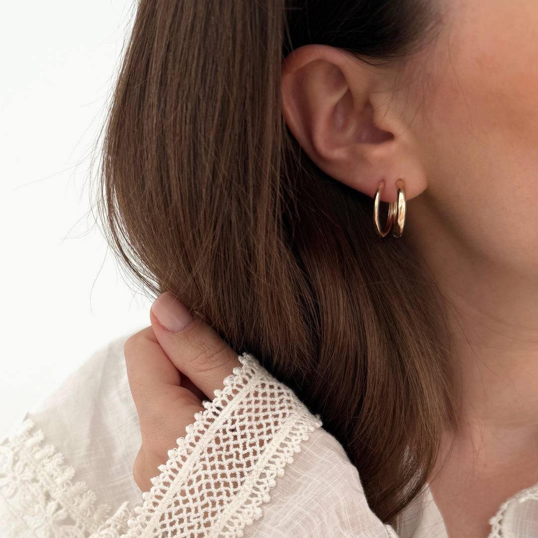 Maxi créoles "Lua" plaqué or