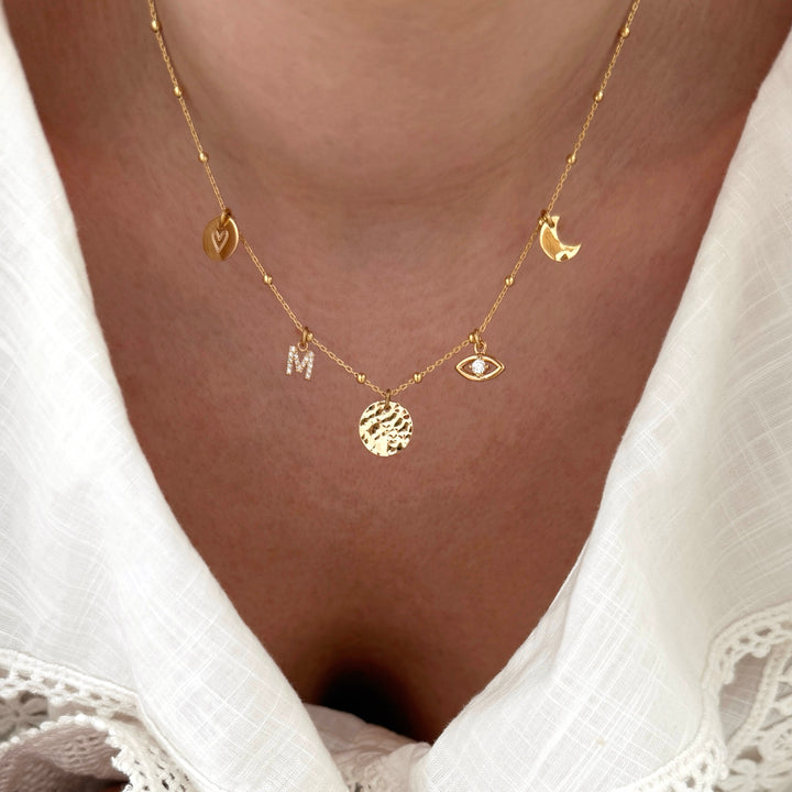 Collier charms personnalisable plaqué or TEST