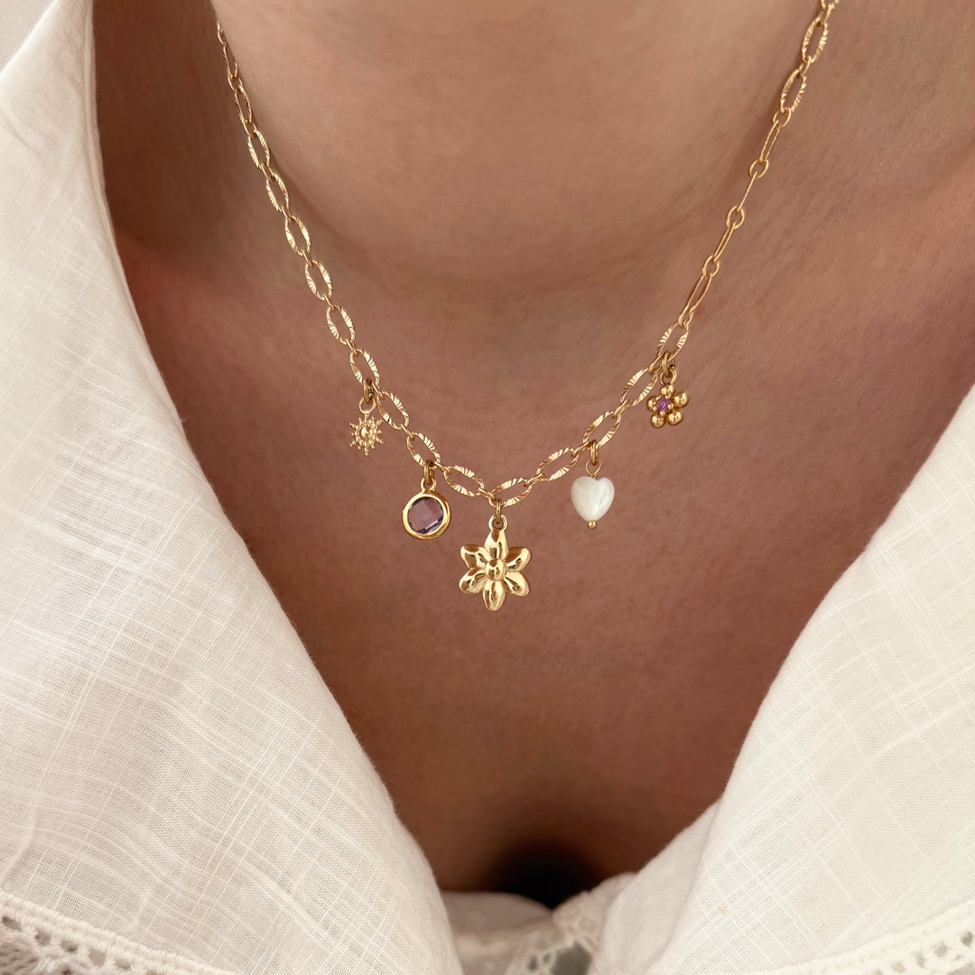 Collier charms personnalisable plaqué or TEST