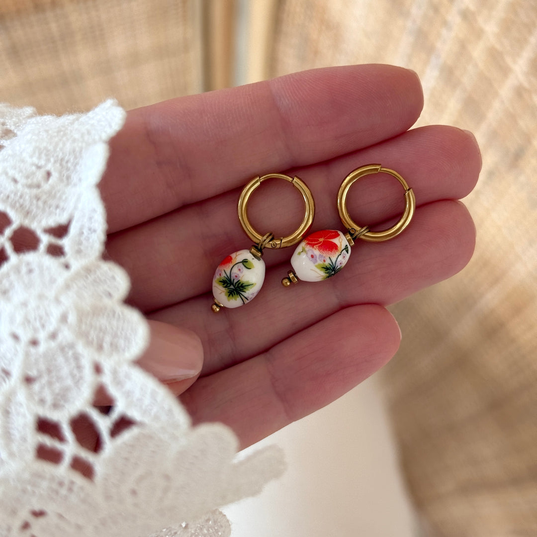 Créoles "Blossom" acier