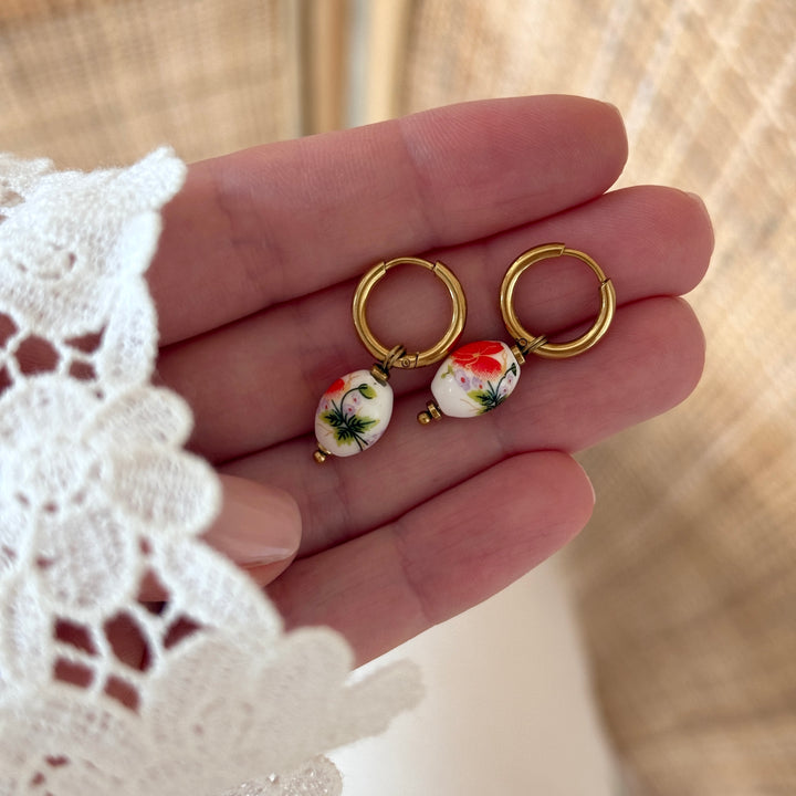 Créoles "Blossom" acier