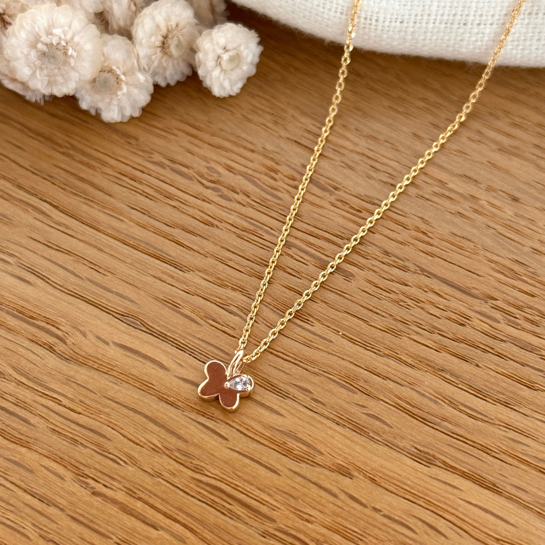 Collier "Papillon" enfant plaqué or-Colliers-instants-plaisirs-Instants Plaisirs | Bijoux