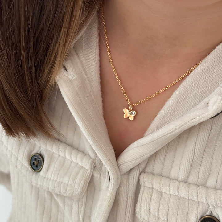 Collier "Papillon" enfant plaqué or-Colliers-instants-plaisirs-Instants Plaisirs | Bijoux