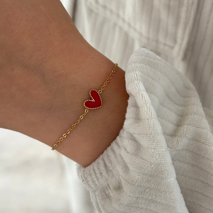 Bracelet "Louka" enfant acier-Bracelets-Instants Plaisirs • Bijoux-Rouge-Instants Plaisirs | Bijoux