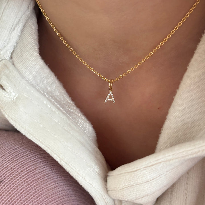 Collier "Lettre" enfant plaqué or-Colliers-instants-plaisirs-A-Instants Plaisirs | Bijoux