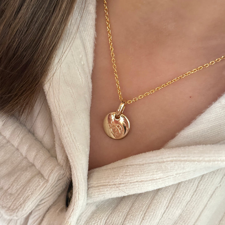 Collier "Mini médaillon" enfant plaqué or-Colliers-instants-plaisirs-Sans Gravure-Instants Plaisirs | Bijoux