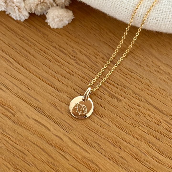Collier "Mini médaillon" enfant plaqué or-Colliers-instants-plaisirs-Sans Gravure-Instants Plaisirs | Bijoux