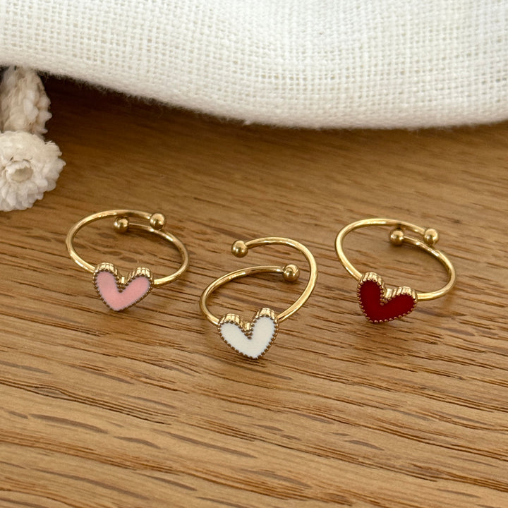 Bague "Louka" enfant acier-Bagues-Instants Plaisirs • Bijoux-Rouge-Instants Plaisirs | Bijoux