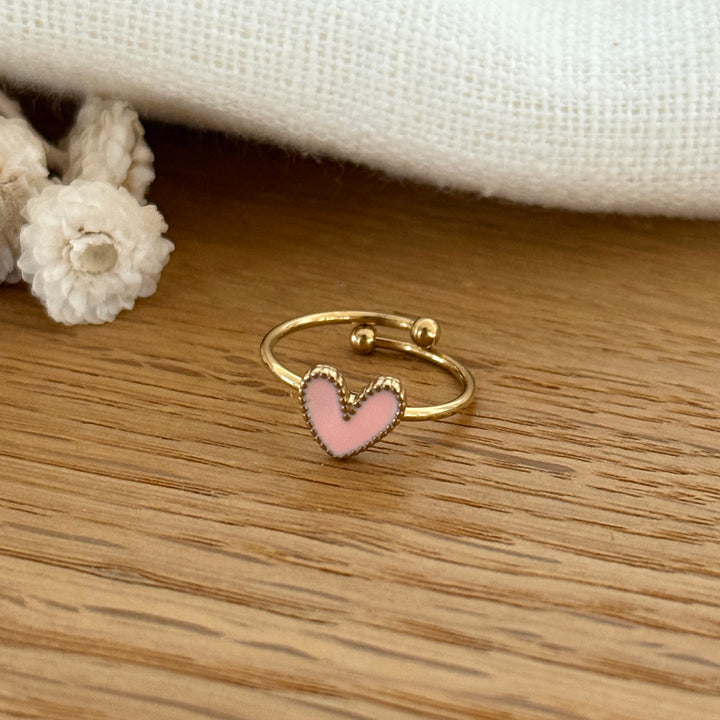 Bague "Louka" enfant acier-Bagues-Instants Plaisirs • Bijoux-Rouge-Instants Plaisirs | Bijoux