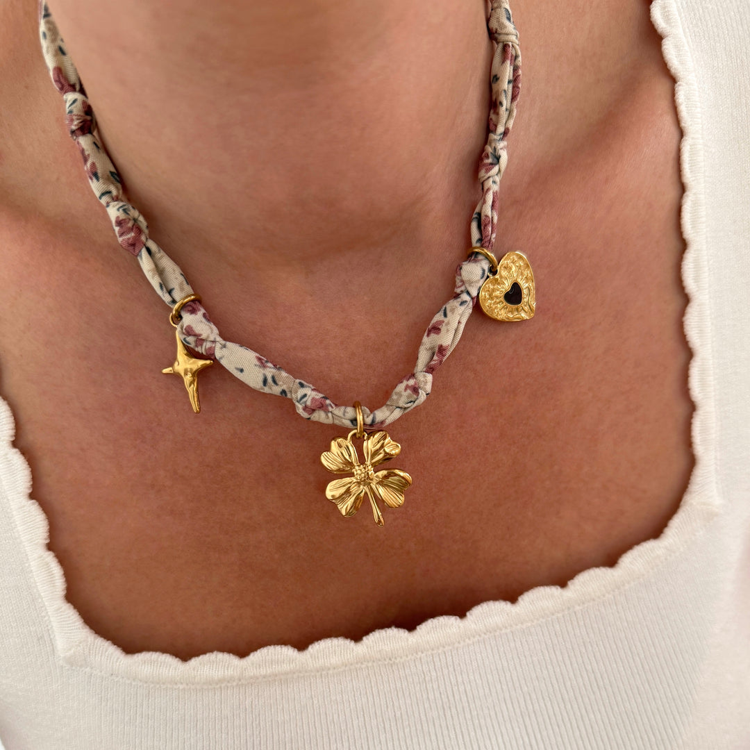Collier foulard "Hana" acier