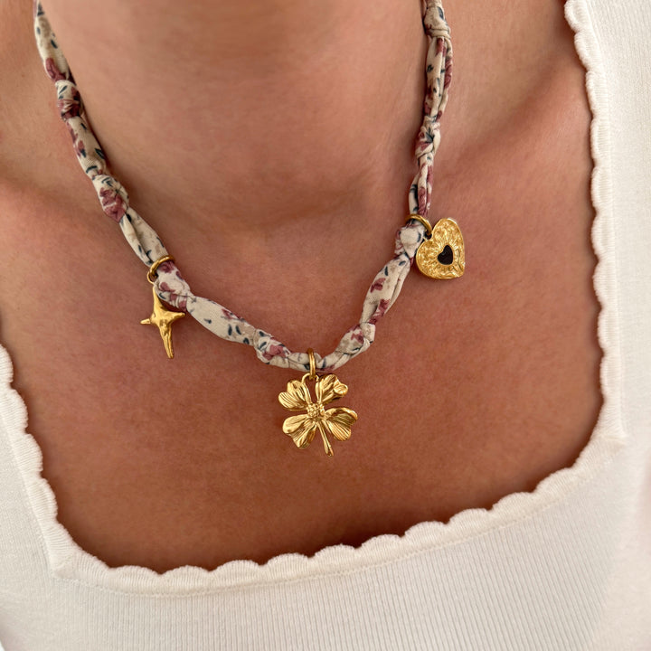 Collier foulard "Hana" acier