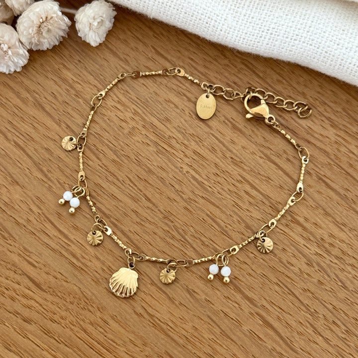 Bracelet "Coquillage" blanc acier