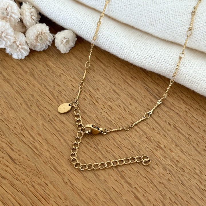 Collier "Trèfle" vert acier