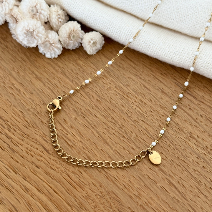 Collier "Coeur" acier blanc