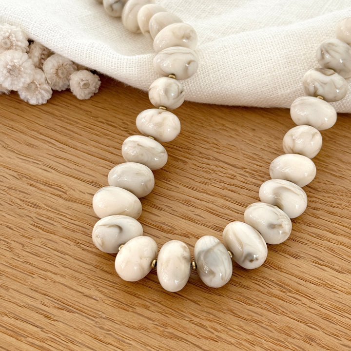 Collier "Marceau" écru acier