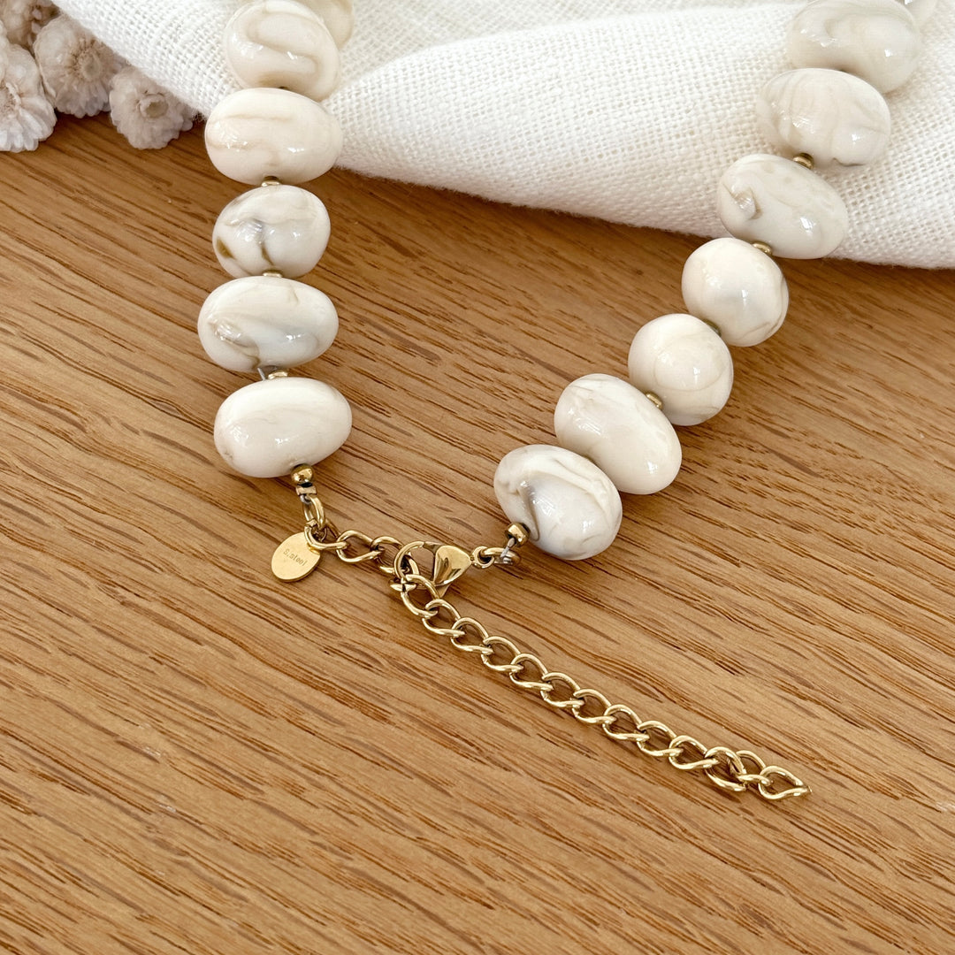 Collier "Marceau" écru acier